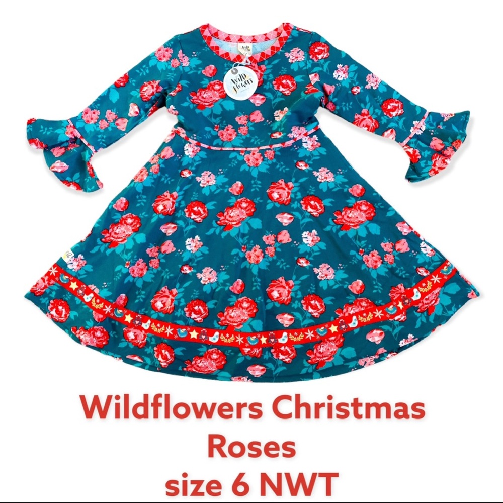 NWT Wildflowers Clothing Christmas Roses Dress